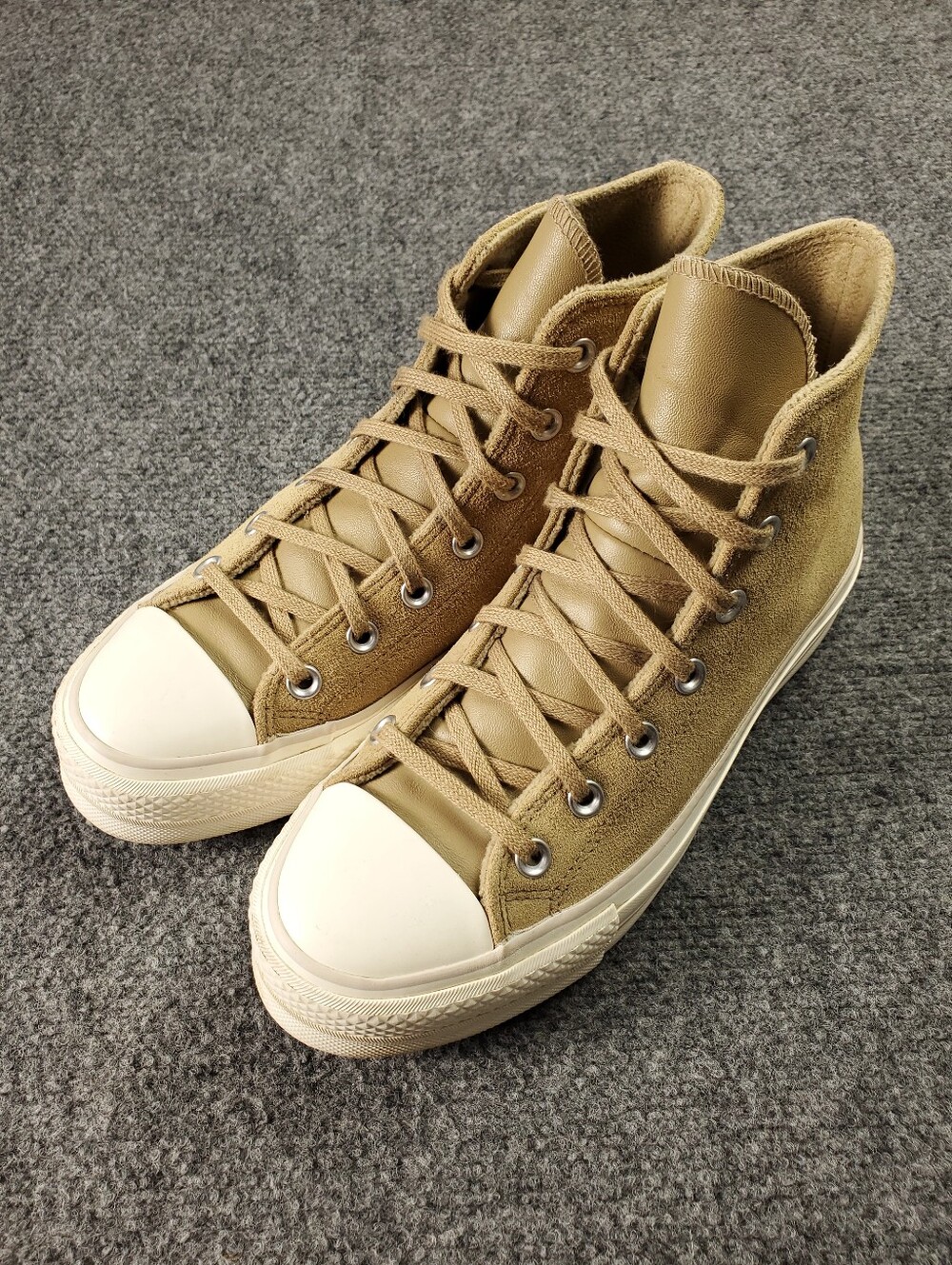 Converse Chuck Taylor All Star Lift Platform Suede Womens 8.5 Hi Top Nomad Khaki - Picture 2 of 12